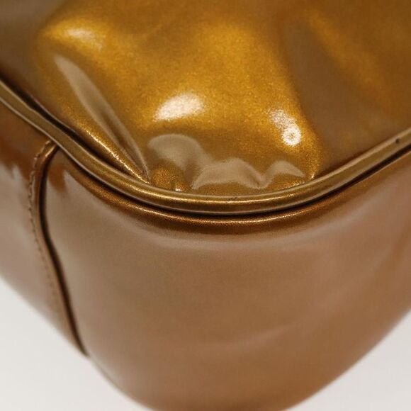 Gucci Vintage Bamboo Handle Bag Patent Leather Gold Patent_Leather Handbag - Picture 10 of 16